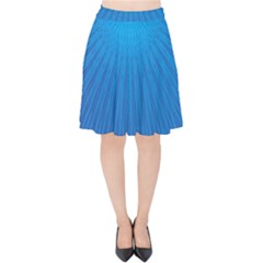 Blue Rays Background Image Velvet High Waist Skirt by Wegoenart