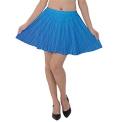 Blue Rays Background Image Velvet Skater Skirt by Wegoenart