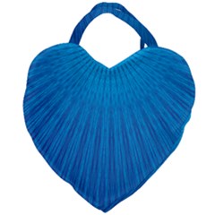 Blue Rays Background Image Giant Heart Shaped Tote by Wegoenart