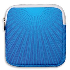 Blue Rays Background Image Mini Square Pouch by Wegoenart