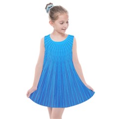 Blue Rays Background Image Kids  Summer Dress by Wegoenart