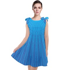 Blue Rays Background Image Tie Up Tunic Dress