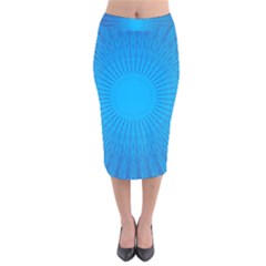 Background Rays Background Image Velvet Midi Pencil Skirt by Wegoenart