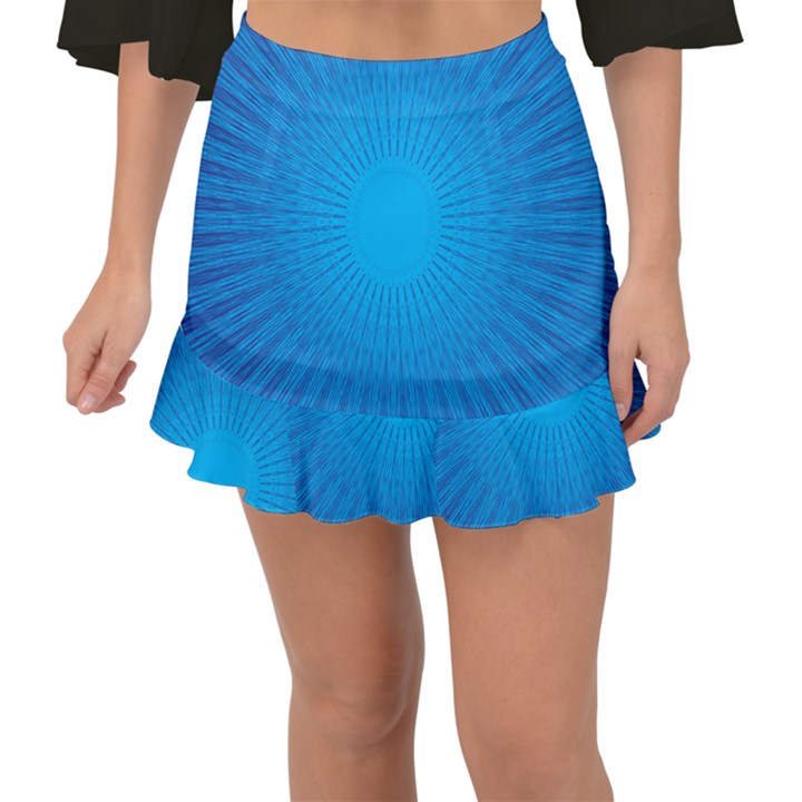 Background Rays Background Image Fishtail Mini Chiffon Skirt