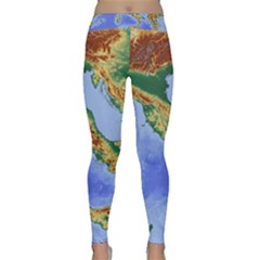 Italy Alpine Alpine Region Map Classic Yoga Leggings by Wegoenart