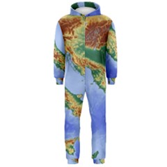 Italy Alpine Alpine Region Map Hooded Jumpsuit (men)  by Wegoenart