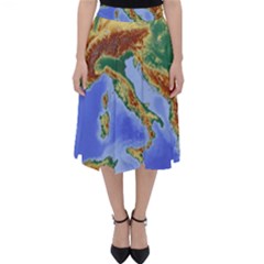 Italy Alpine Alpine Region Map Classic Midi Skirt by Wegoenart