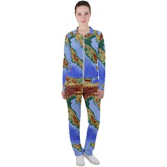 Italy Alpine Alpine Region Map Casual Jacket And Pants Set