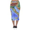 Italy Alpine Alpine Region Map Velvet Midi Pencil Skirt View2