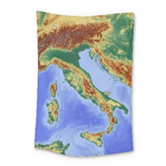 Italy Alpine Alpine Region Map Small Tapestry by Wegoenart