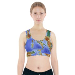 Italy Alpine Alpine Region Map Sports Bra With Pocket by Wegoenart