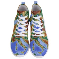 Italy Alpine Alpine Region Map Men s Lightweight High Top Sneakers by Wegoenart