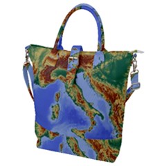 Italy Alpine Alpine Region Map Buckle Top Tote Bag