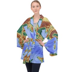 Italy Alpine Alpine Region Map Velvet Kimono Robe