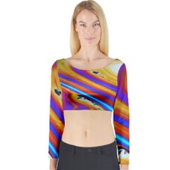 Soap Bubble Color Colorful Long Sleeve Crop Top by Wegoenart