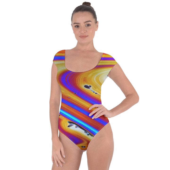 Soap Bubble Color Colorful Short Sleeve Leotard 