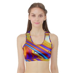 Soap Bubble Color Colorful Sports Bra With Border by Wegoenart