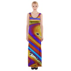 Soap Bubble Color Colorful Maxi Thigh Split Dress