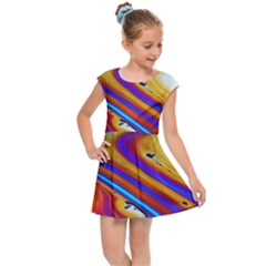 Soap Bubble Color Colorful Kids  Cap Sleeve Dress by Wegoenart