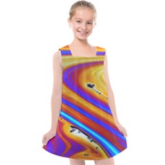 Soap Bubble Color Colorful Kids  Cross Back Dress by Wegoenart