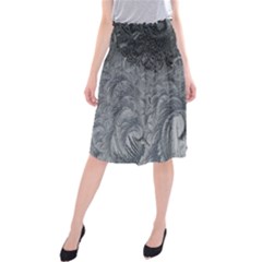 Abstract Ice Frost Crystals Frozen Midi Beach Skirt by Wegoenart