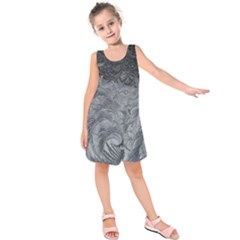 Abstract Ice Frost Crystals Frozen Kids  Sleeveless Dress by Wegoenart