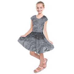 Abstract Ice Frost Crystals Frozen Kids  Short Sleeve Dress by Wegoenart