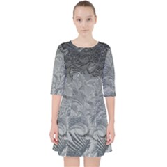 Abstract Ice Frost Crystals Frozen Pocket Dress by Wegoenart