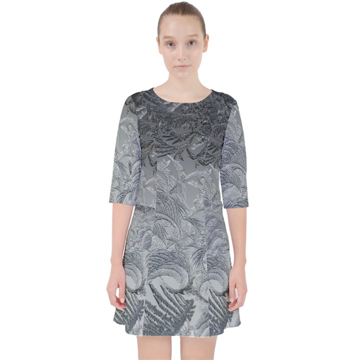 Abstract Ice Frost Crystals Frozen Pocket Dress