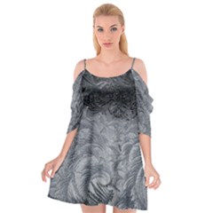 Abstract Ice Frost Crystals Frozen Cutout Spaghetti Strap Chiffon Dress by Wegoenart