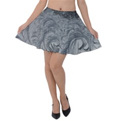 Abstract Ice Frost Crystals Frozen Velvet Skater Skirt by Wegoenart