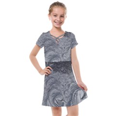 Abstract Ice Frost Crystals Frozen Kids  Cross Web Dress by Wegoenart