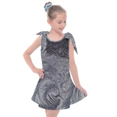 Abstract Ice Frost Crystals Frozen Kids  Tie Up Tunic Dress by Wegoenart