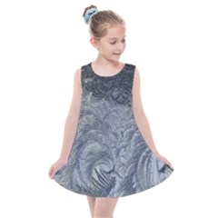 Abstract Ice Frost Crystals Frozen Kids  Summer Dress by Wegoenart