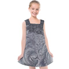 Abstract Ice Frost Crystals Frozen Kids  Cross Back Dress by Wegoenart