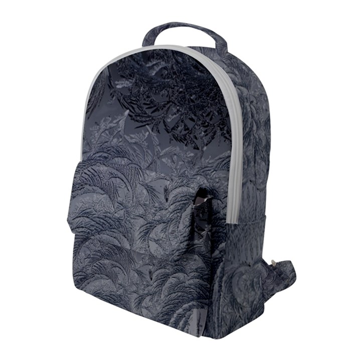 Abstract Ice Frost Crystals Frozen Flap Pocket Backpack (Large)