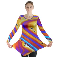 Abstract Architecture Background Long Sleeve Tunic  by Wegoenart