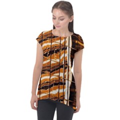 Abstract Architecture Background Cap Sleeve High Low Top