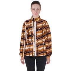 Abstract Architecture Background High Neck Windbreaker (women)