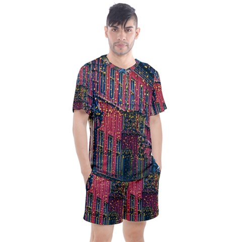 Lichterkette Christmas Decorations Men s Mesh Tee And Shorts Set by Wegoenart