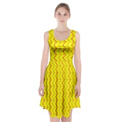 Yellow Background Abstract Racerback Midi Dress by Wegoenart