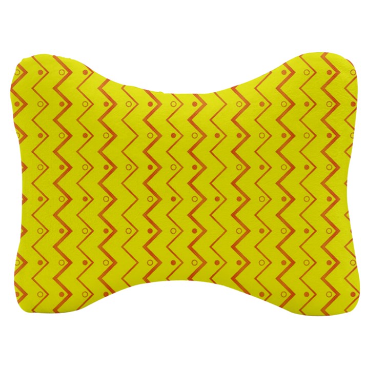 Yellow Background Abstract Velour Seat Head Rest Cushion