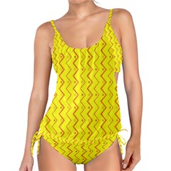 Yellow Background Abstract Tankini Set by Wegoenart