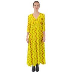 Yellow Background Abstract Button Up Boho Maxi Dress by Wegoenart