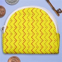 Yellow Background Abstract Horseshoe Style Canvas Pouch by Wegoenart