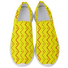 Yellow Background Abstract Men s Slip On Sneakers