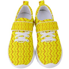 Yellow Background Abstract Women s Velcro Strap Shoes