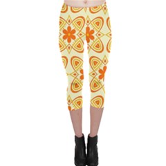 Background Floral Forms Flower Capri Leggings  by Wegoenart