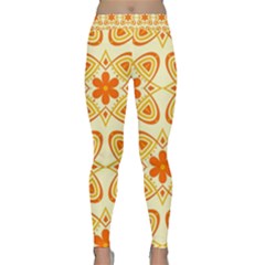 Background Floral Forms Flower Classic Yoga Leggings by Wegoenart