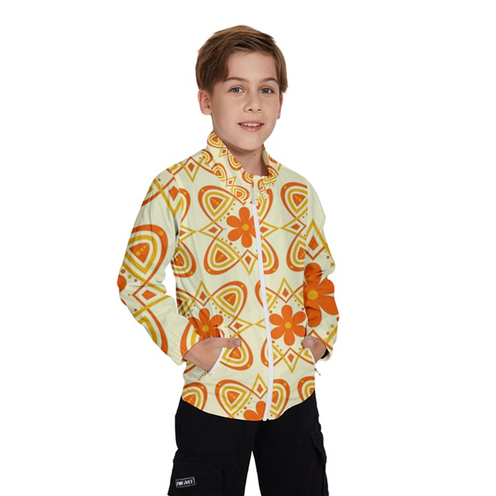 Background Floral Forms Flower Windbreaker (Kids)